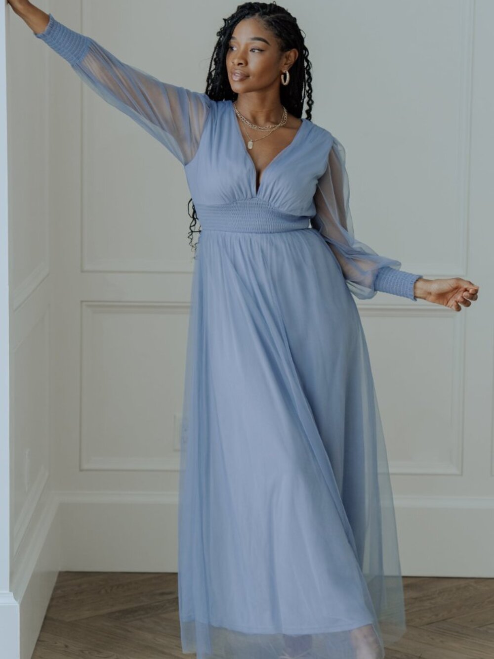 Baltic Born Dusty Blue Maxi Dress - Picture 3 of 5